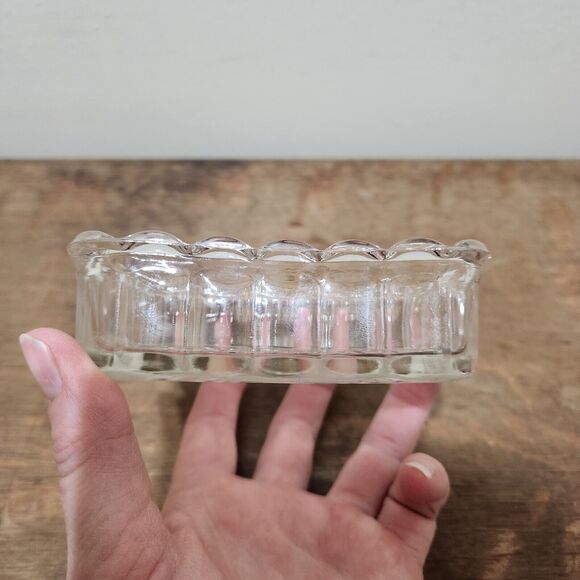VTG MCM Clear Trinket Jewelry Dish Charcuterie Soap Dish Shelf Sitter Decor - Picture 2 of 5